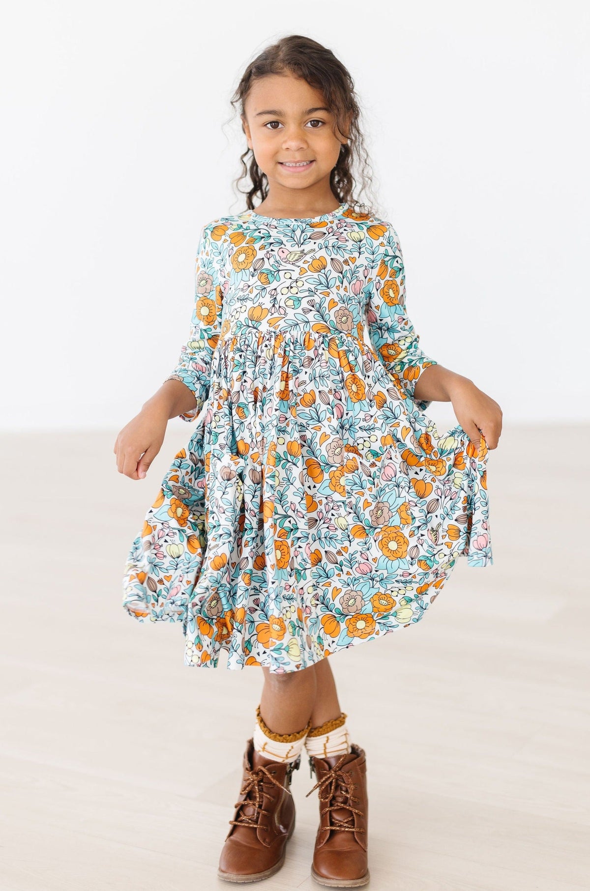 Vintage Vibes 3/4 Pocket Twirl Dress - Aaria Tees