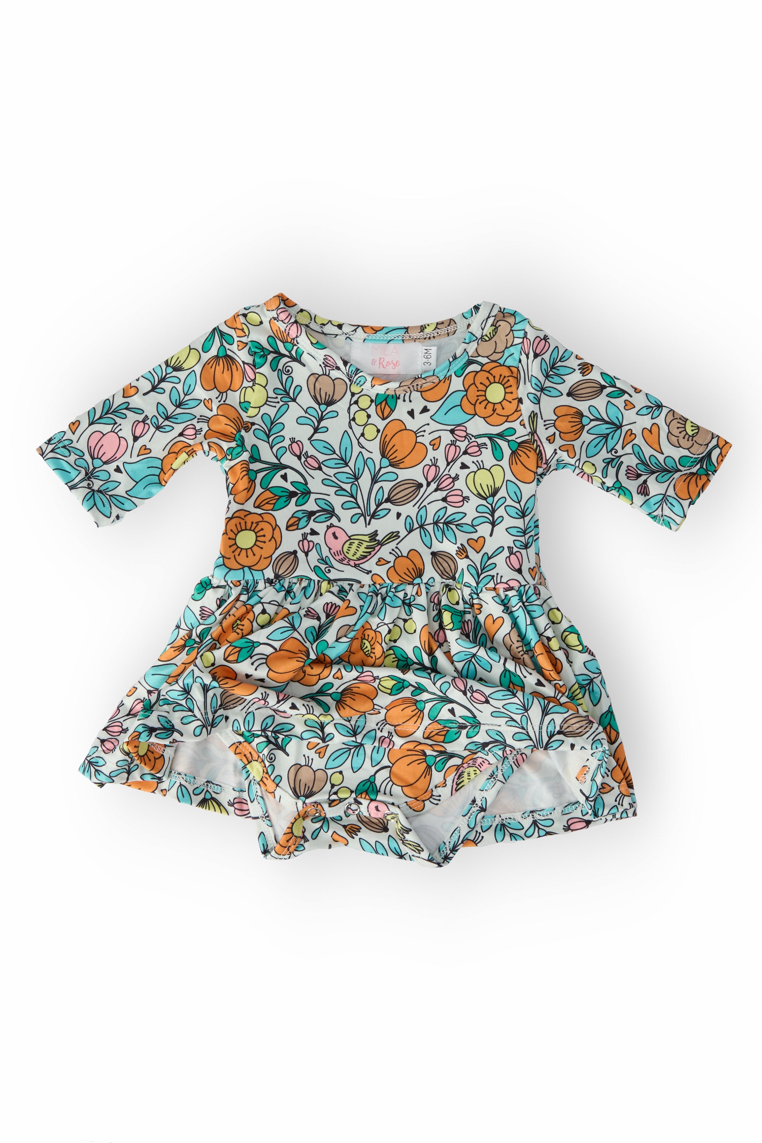 Vintage Vibes 3/4 Sleeve Twirl Bodysuit - Aaria Tees Aaria Tees