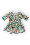 Vintage Vibes 3/4 Sleeve Twirl Bodysuit - Aaria Tees Aaria Tees