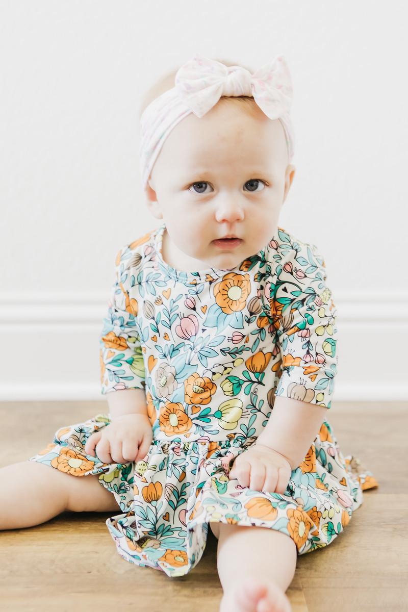 Vintage Vibes 3/4 Sleeve Twirl Bodysuit - Aaria Tees Aaria Tees