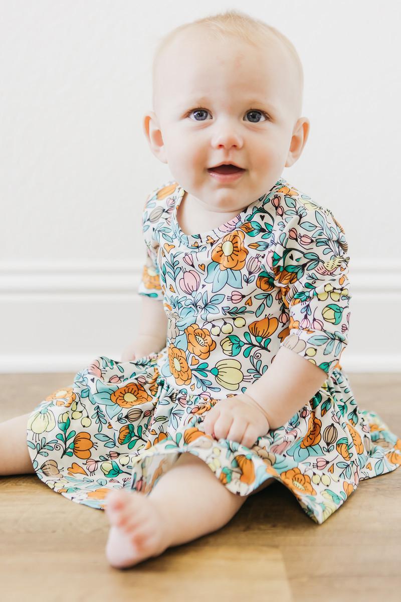 Vintage Vibes 3/4 Sleeve Twirl Bodysuit - Aaria Tees Aaria Tees