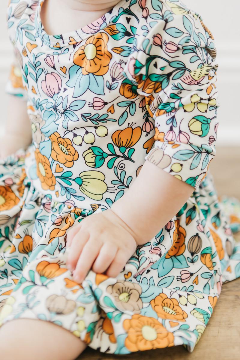 Vintage Vibes 3/4 Sleeve Twirl Bodysuit - Aaria Tees Aaria Tees