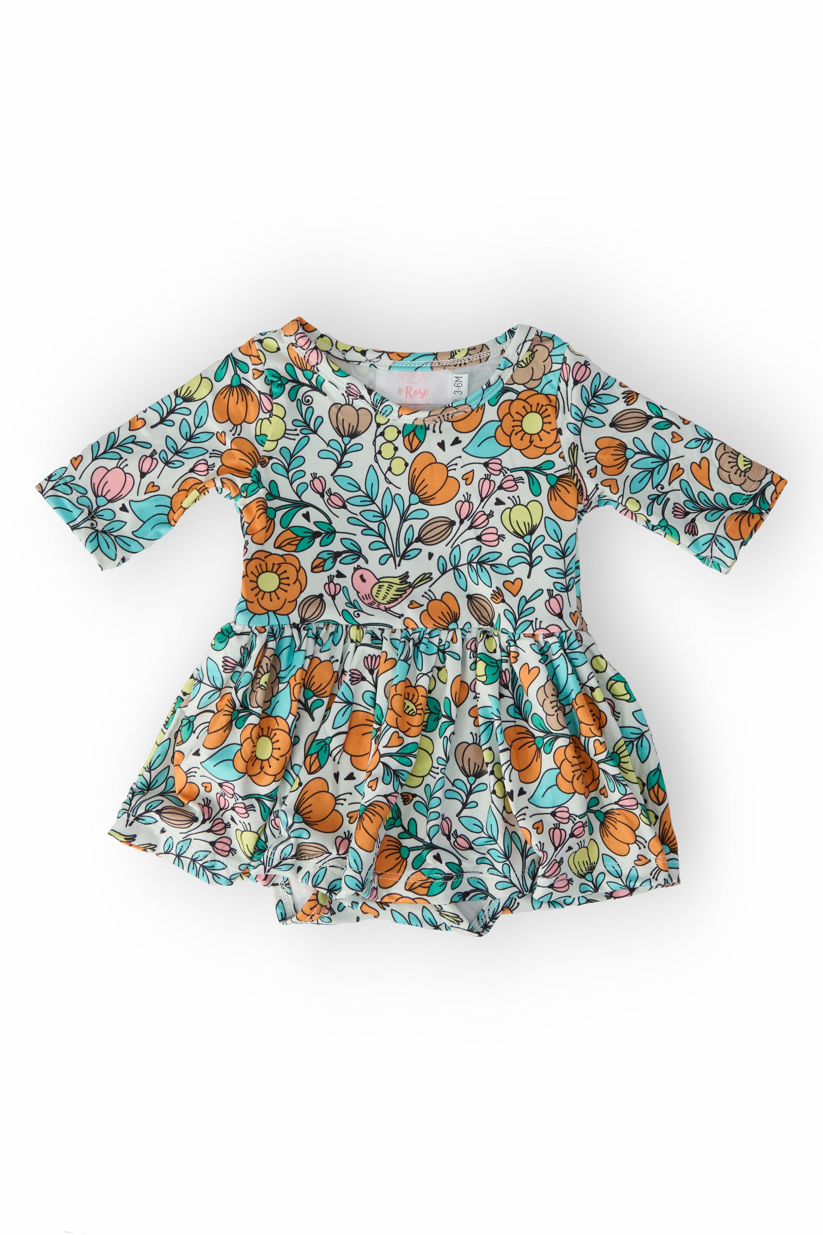 Vintage Vibes 3/4 Sleeve Twirl Bodysuit - Aaria Tees Aaria Tees
