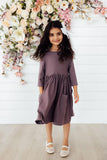 Vintage Violet 3/4 Sleeve Pocket Twirl Dress - Aaria Tees Aaria Tees