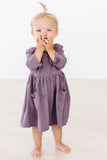 Vintage Violet 3/4 Sleeve Pocket Twirl Dress - Aaria Tees Aaria Tees
