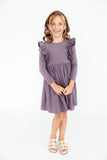 Vintage Violet L/S Ruffle Twirl Dress - Aaria Tees Aaria Tees