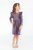 Vintage Violet L/S Ruffle Twirl Dress - Aaria Tees Aaria Tees