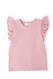 Vintage Pink S/S Ruffle Tee - Aaria Tees Aaria Tees
