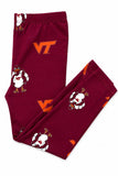 Virginia Tech Maroon Hokie Leggings - Aaria Tees Aaria Tees
