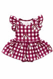 Virginia Tech Plaid Hokie S/S Flutter Twirl Bodysuit - Aaria Tees Aaria Tees