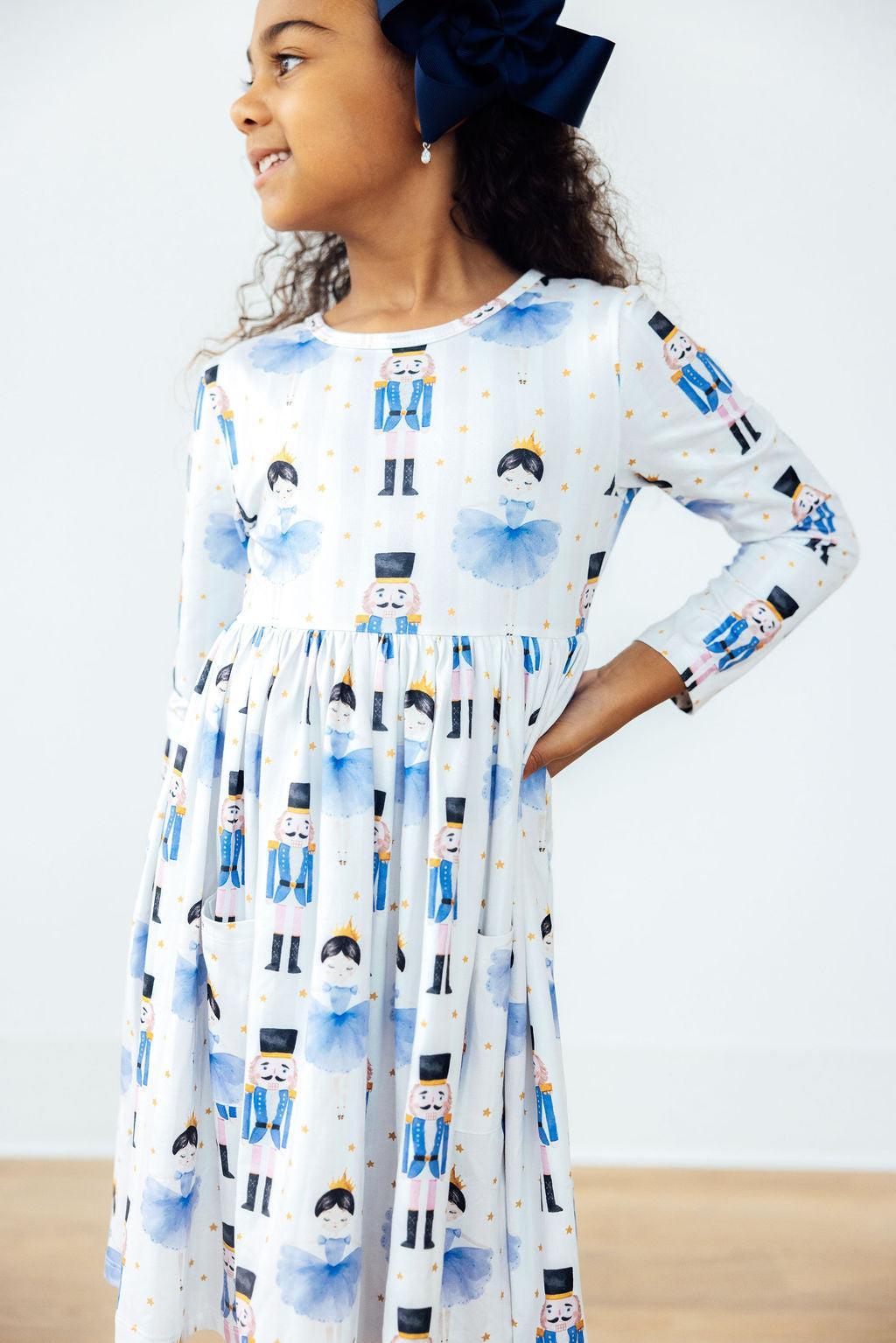 Waltz of the Snowflakes L/S Pocket Twirl Dress - Aaria Tees Aaria Tees