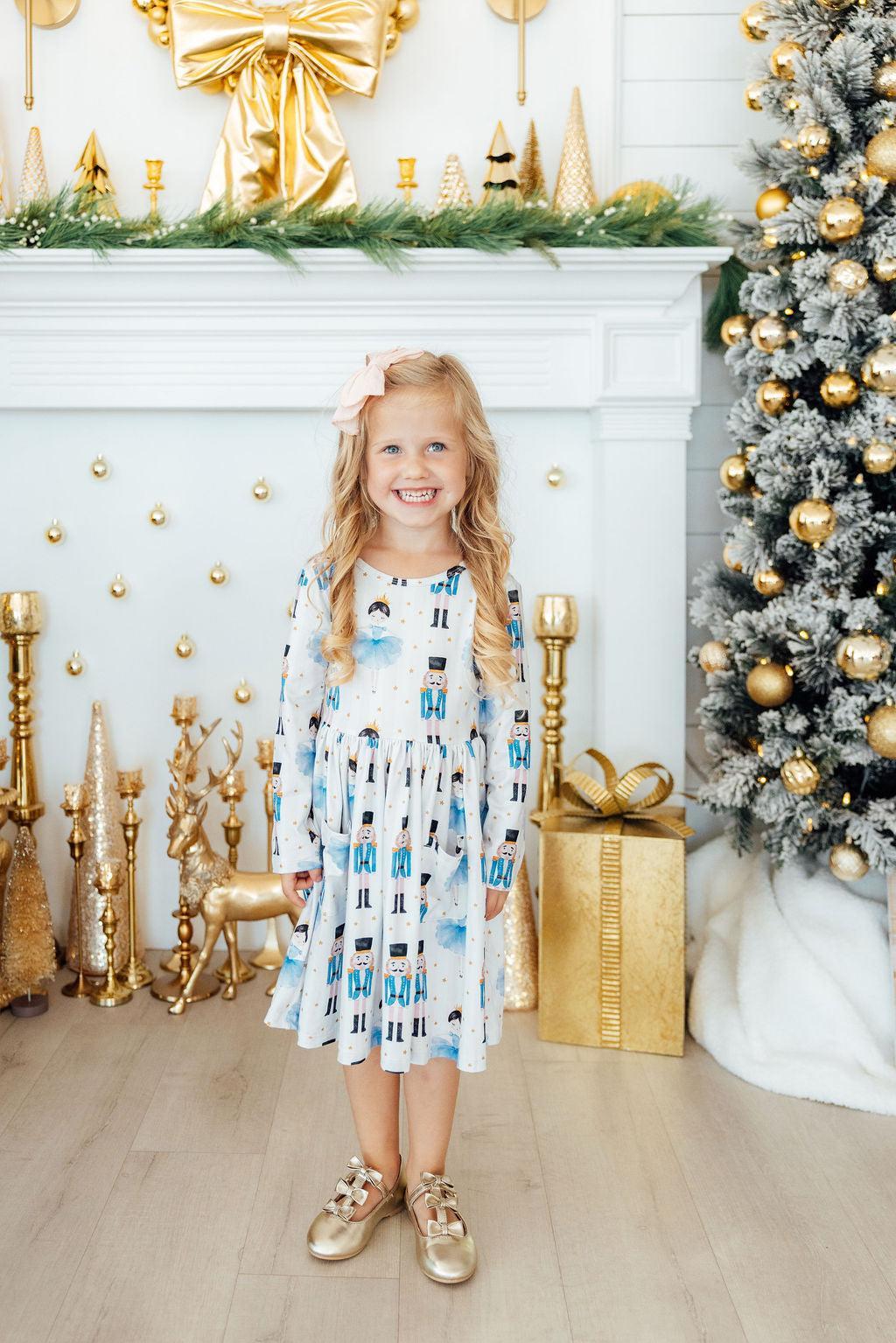 Waltz of the Snowflakes L/S Pocket Twirl Dress - Aaria Tees Aaria Tees