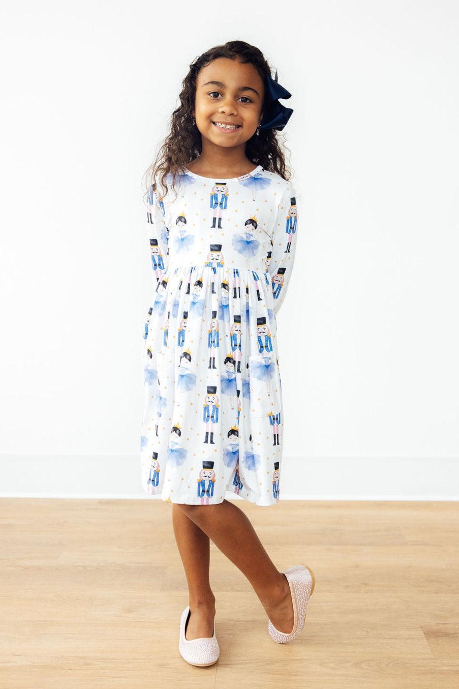 Waltz of the Snowflakes L/S Pocket Twirl Dress - Aaria Tees Aaria Tees