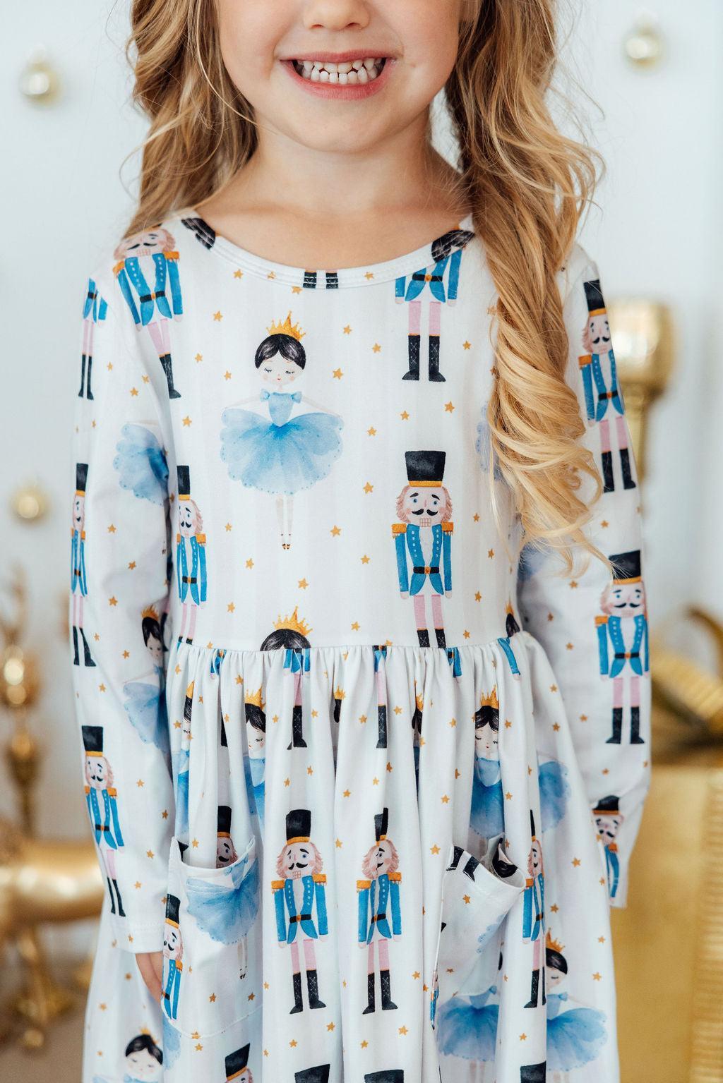 Waltz of the Snowflakes L/S Pocket Twirl Dress - Aaria Tees Aaria Tees