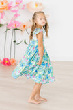 Watercolor Butterflies Flutter Sleeve Twirl Dress - Aaria Tees Aaria Tees