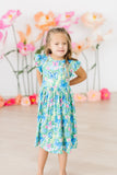 Watercolor Butterflies Flutter Sleeve Twirl Dress - Aaria Tees Aaria Tees
