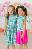 Watercolor Butterflies S/S Ruffle Tee - Aaria Tees Aaria Tees