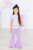Watercolor Hearts S/S Ruffle Tee - Aaria Tees Aaria Tees