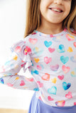 Watercolor Kisses L/S Ruffle Tee - Aaria Tees Aaria Tees