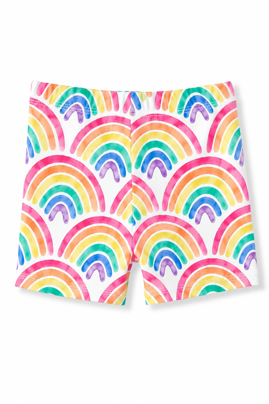Watercolor Rainbows Twirl Shorts - Aaria Tees