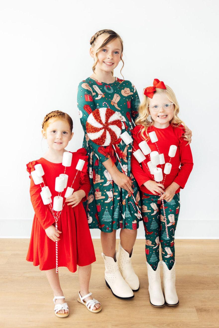 Western Wonderland L/S Pocket Twirl Dress - Aaria Tees Aaria Tees