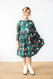 Western Wonderland L/S Pocket Twirl Dress - Aaria Tees Aaria Tees