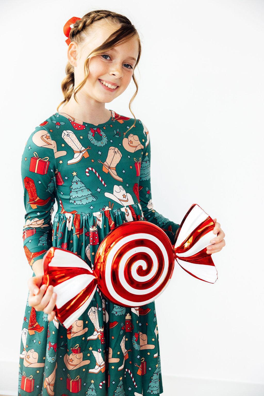 Western Wonderland L/S Pocket Twirl Dress - Aaria Tees Aaria Tees