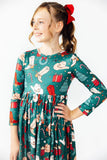 Western Wonderland L/S Pocket Twirl Dress - Aaria Tees Aaria Tees
