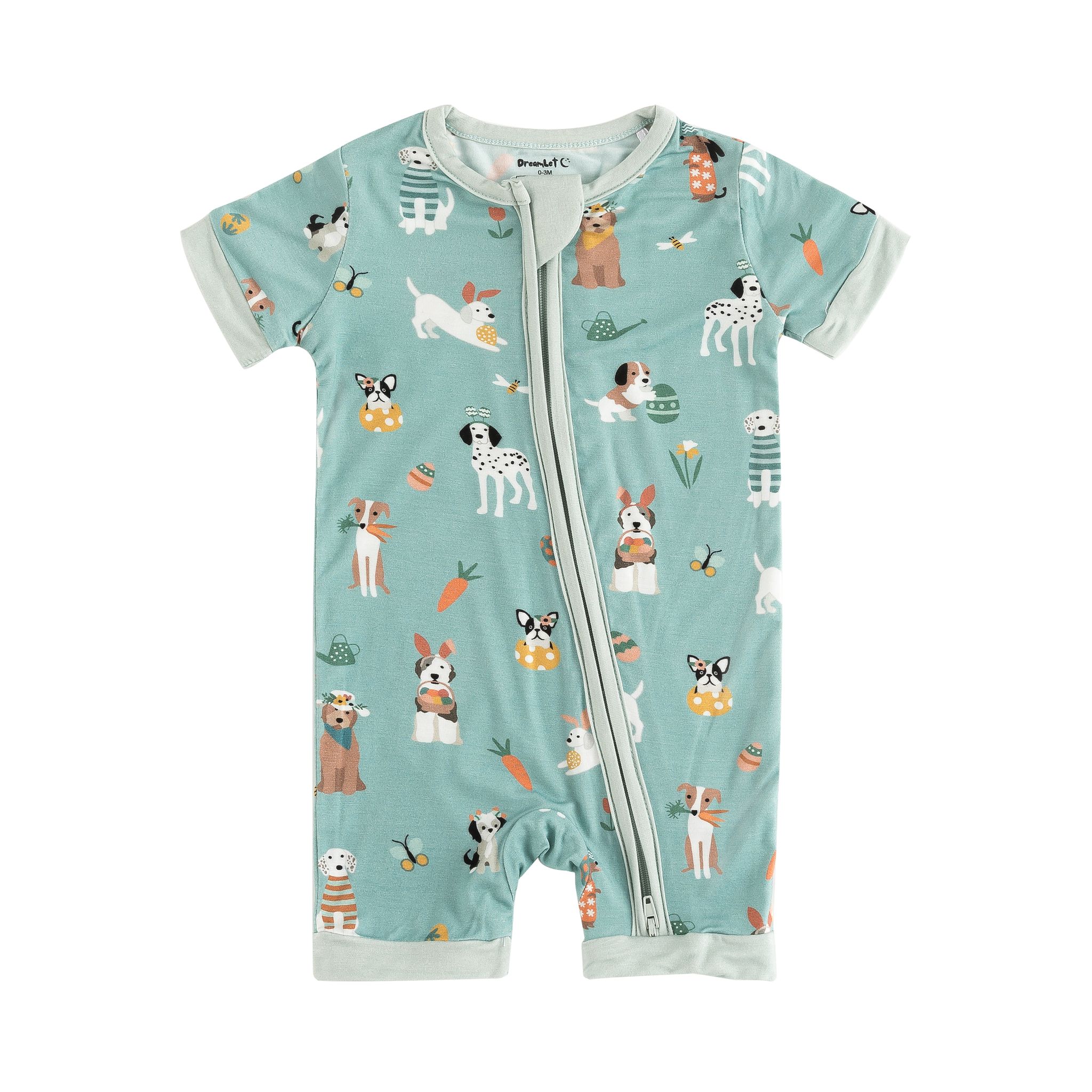 Puppy Egg Hunt (Romper) - Aquamarine - Aaria Tees Aaria Tees
