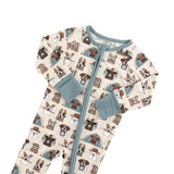 Camp Paws (Convertible Zip Footies) - Blue - Aaria Tees Aaria Tees