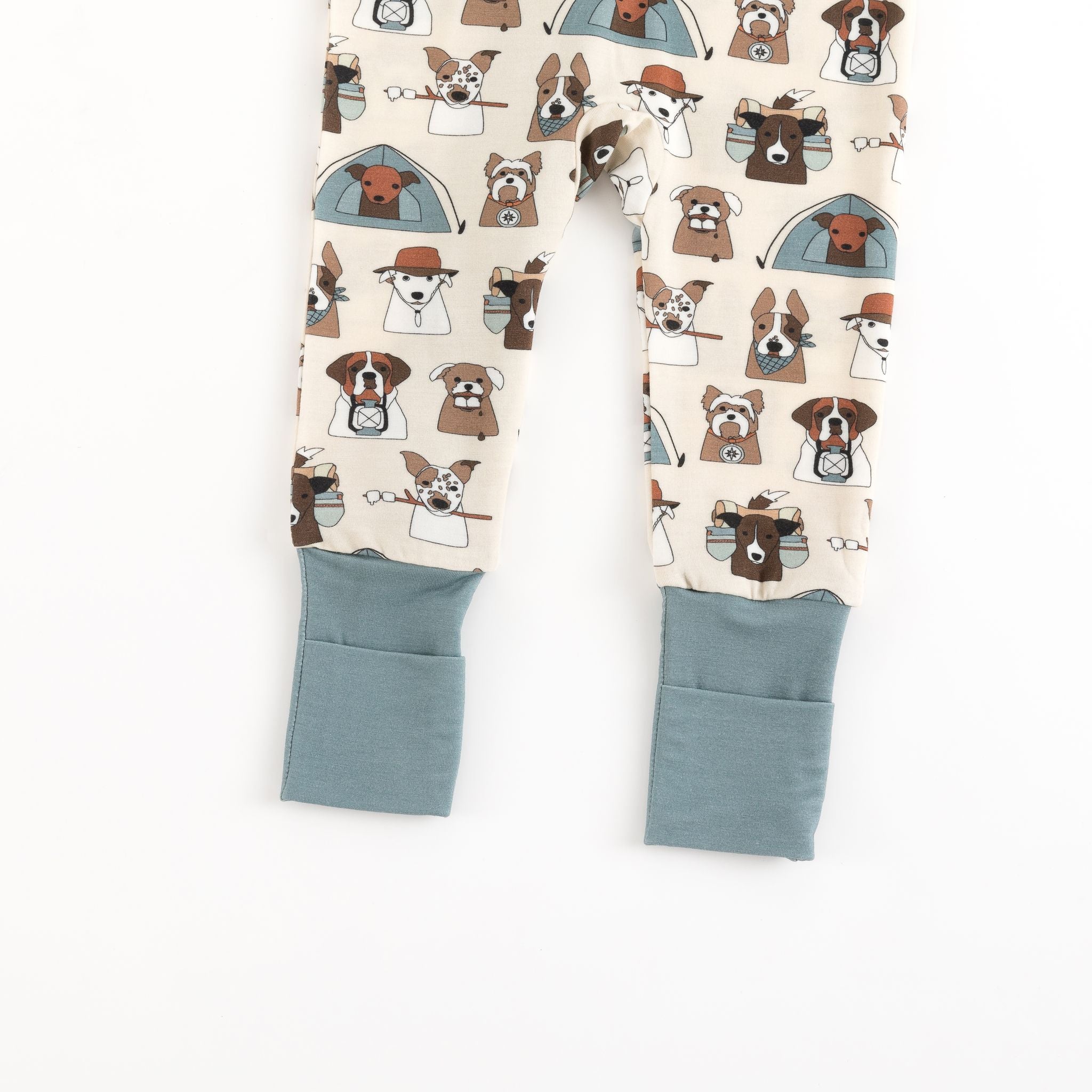 Camp Paws (Convertible Zip Footies) - Blue - Aaria Tees Aaria Tees