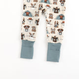 Camp Paws (Convertible Zip Footies) - Blue - Aaria Tees Aaria Tees