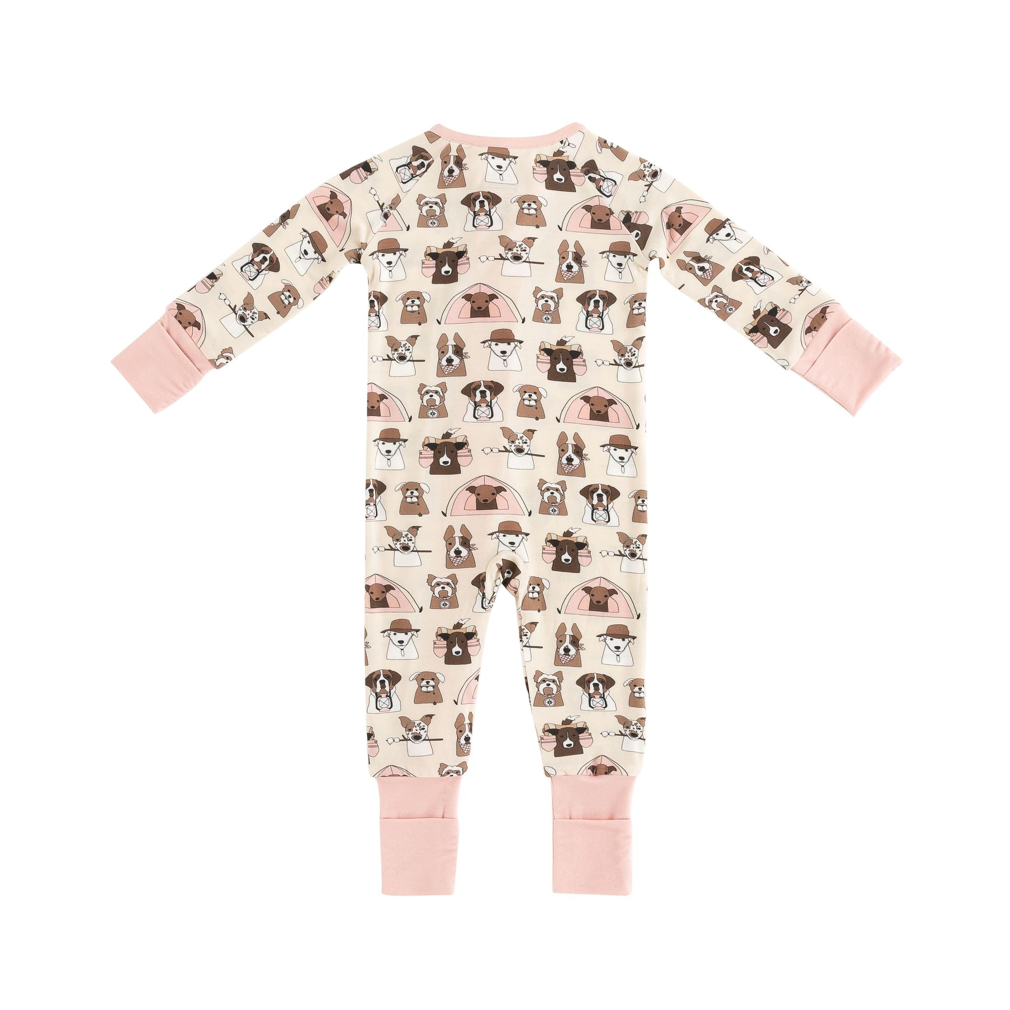 Camp Paws (Convertible Zip Footies) - Pink - Aaria Tees Aaria Tees