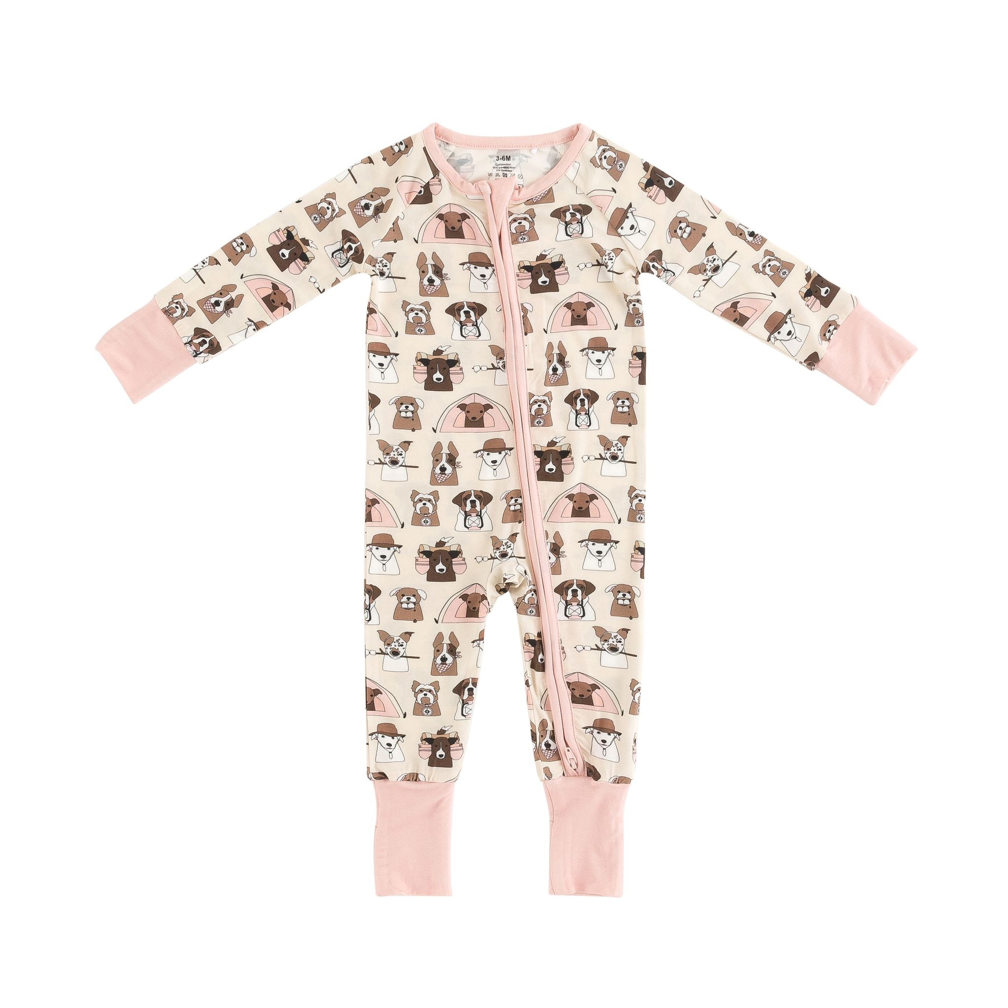 Camp Paws (Convertible Zip Footies) - Pink - Aaria Tees Aaria Tees