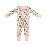 Camp Paws (Convertible Zip Footies) - Pink - Aaria Tees Aaria Tees