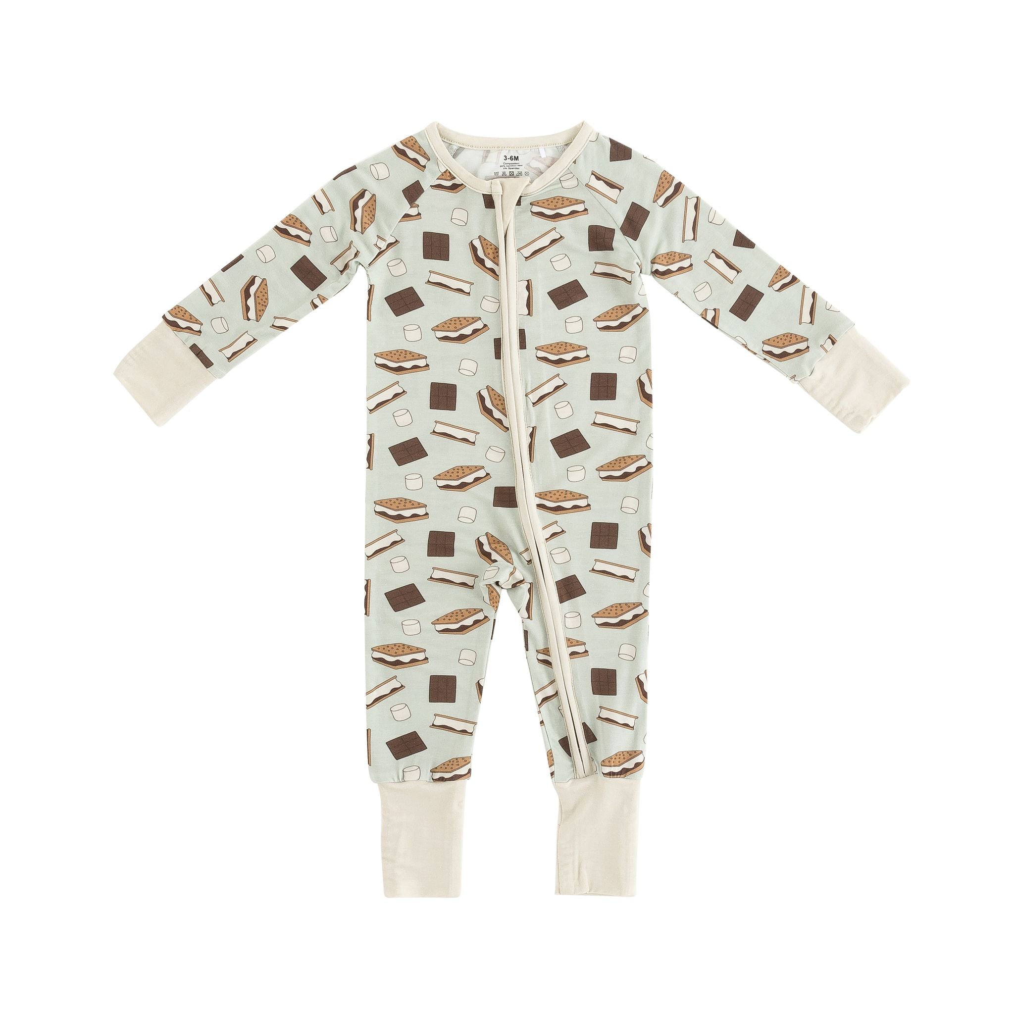 S'more to Love (Convertible Zip Footies) - Blue - Aaria Tees Aaria Tees