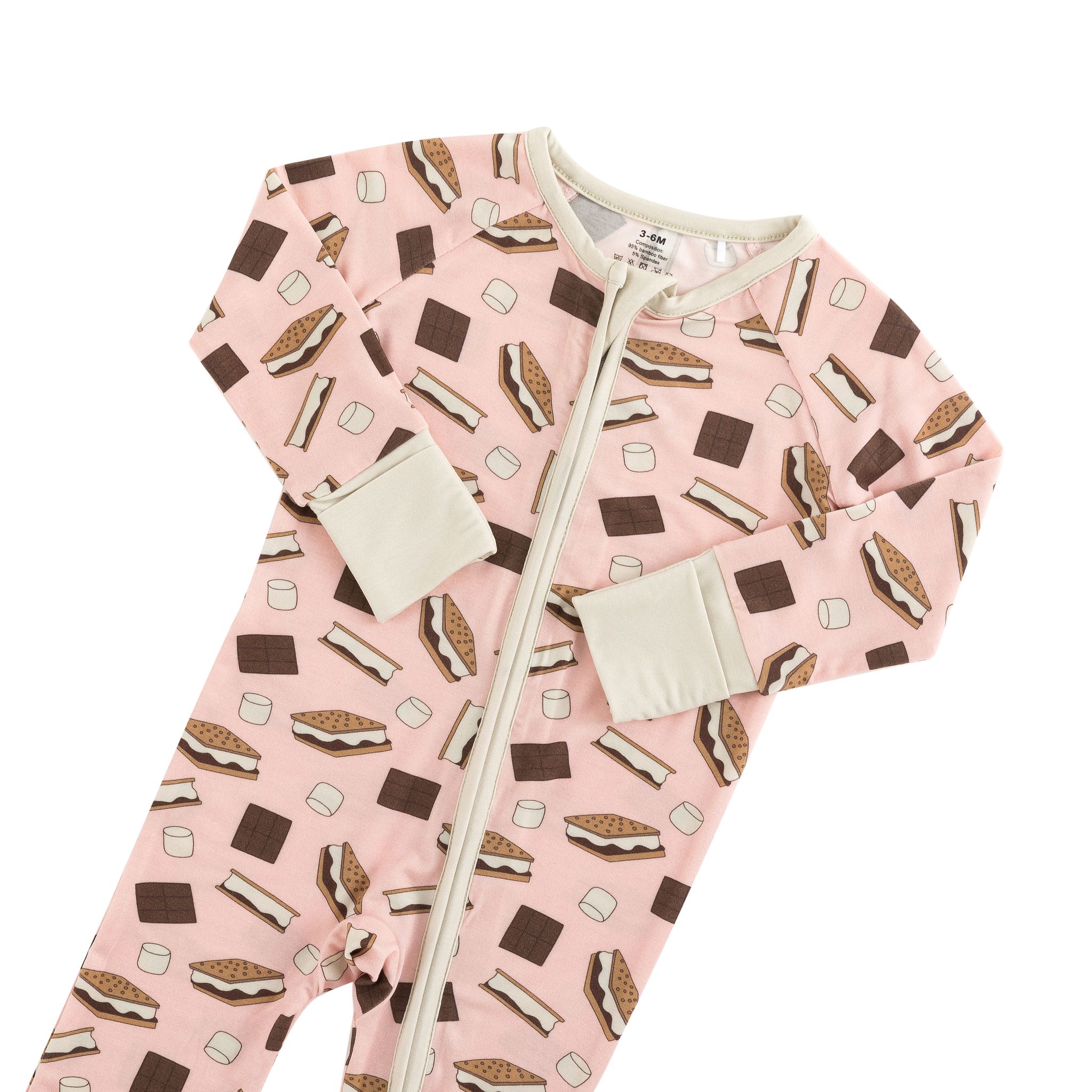 S'more to Love (Convertible Zip Footies) - Pink - Aaria Tees Aaria Tees