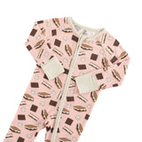 S'more to Love (Convertible Zip Footies) - Pink - Aaria Tees Aaria Tees