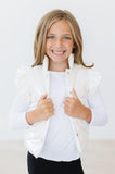 White Checker Puffer Vest - Aaria Tees Aaria Tees