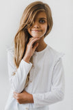 White Ruffle Cardigan - Aaria Tees Aaria Tees