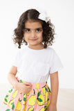 White Ruffle Pocket Tee - Aaria Tees Aaria Tees