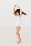 White S/S Twirl Leotard - Aaria Tees Aaria Tees