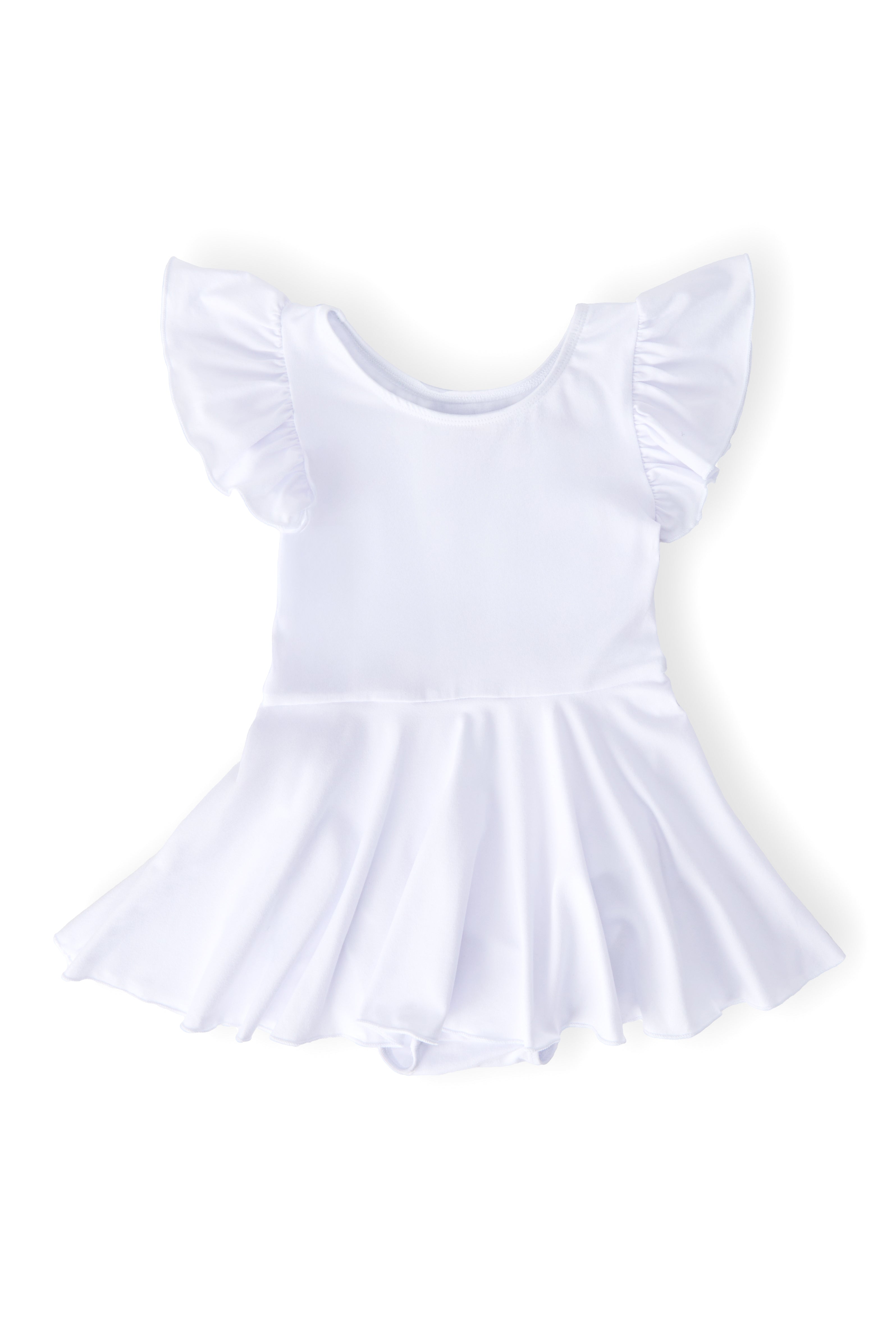 White S/S Twirl Leotard - Aaria Tees Aaria Tees