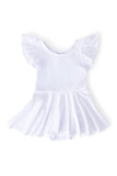 White S/S Twirl Leotard - Aaria Tees Aaria Tees