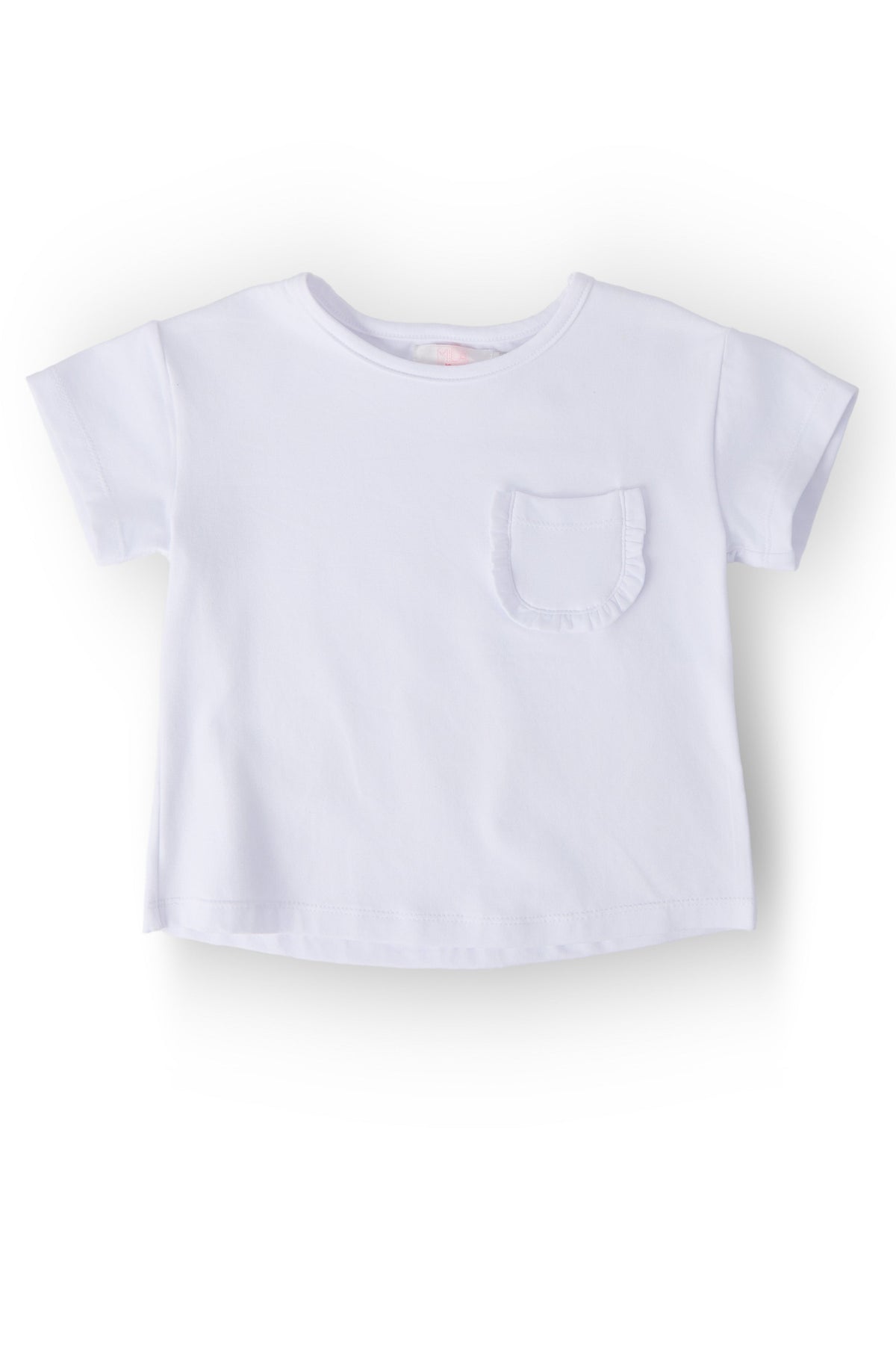 White Ruffle Pocket Tee - Aaria Tees