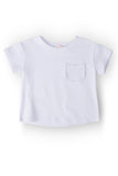 White Ruffle Pocket Tee - Aaria Tees Aaria Tees