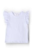 White S/S Ruffle Tee - Aaria Tees Aaria Tees