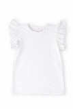 White S/S Ruffle Tee - Aaria Tees Aaria Tees