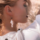 White Stick Pearl Earrings Aaria Tees