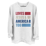 Loves Jesus & America Too Bold (Front) Aaria Tees